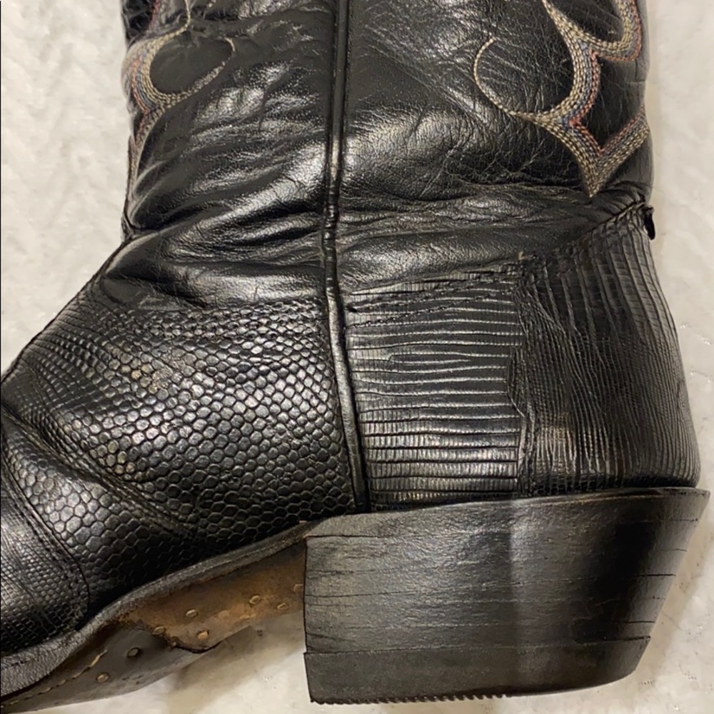 Nocona Lizard skin black cowboy boots